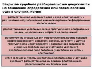 Закрытое судебное заседание в уголовном процессе кто может присутствовать