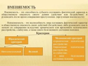 Вменяемость и невменяемость субъекта преступления в уголовном праве