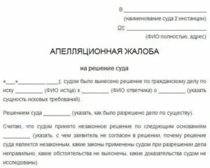 Апелляционная жалоба на приговор районного суда уголовному делу образец